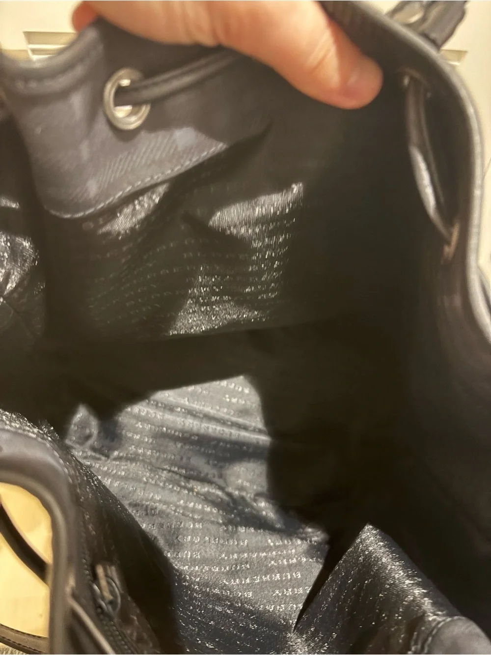 Burberry Black Plaid Bucket Shoulder Bag